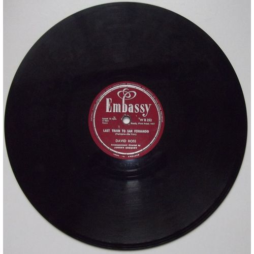 David Ross, Diana b/w Last Train To,San Fernando. 10" - 78rpm