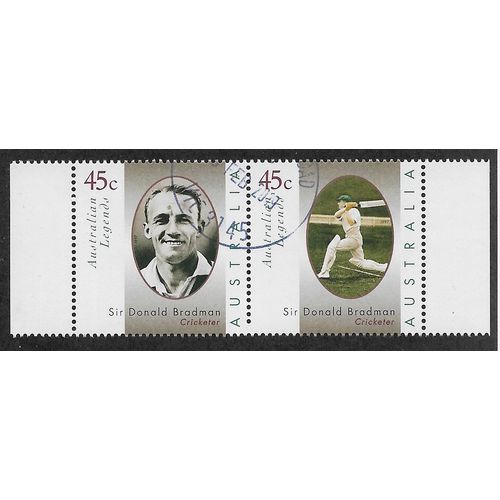 AUS 1997 SE~TE PAIR 45c ' AUSTRALIAN LEGENDS' FINE USED (EBID60-849)