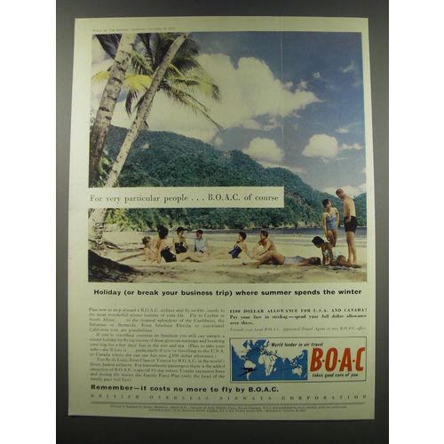 1957 BOAC Airways Ad - Holiday (or break your business trip) where summer