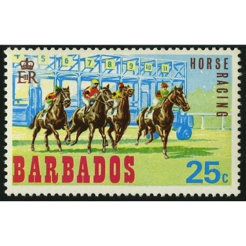 Barbados 1969 Horse Racing 25c Unmounted Mint MNH SG 382 Sc 313 stamp Start Gate