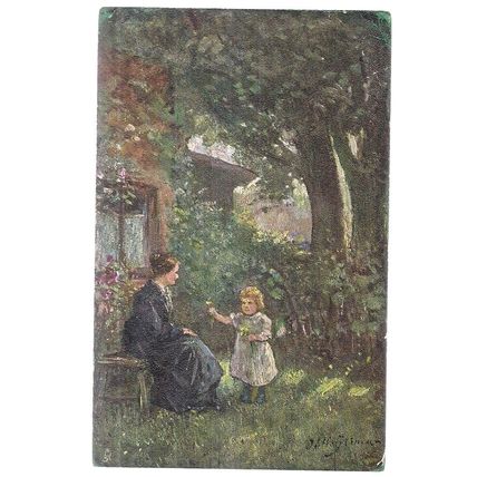 IN THE SUMMER TIME . used antique postcard by Raphael Tuck art series =