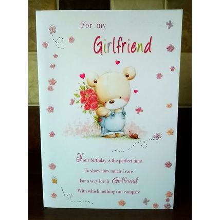 Girlfriend Birthday Card - Glitter Card - 003