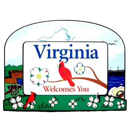 Virginia State Welcome Sign Decowood Fridge Magnet