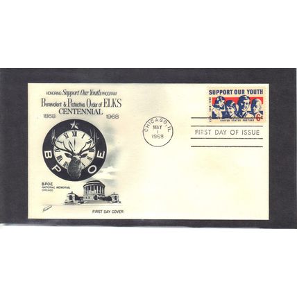 FDC Fleetwood 1342 6c Support Our Youth (Cachet-U/A) CV42773