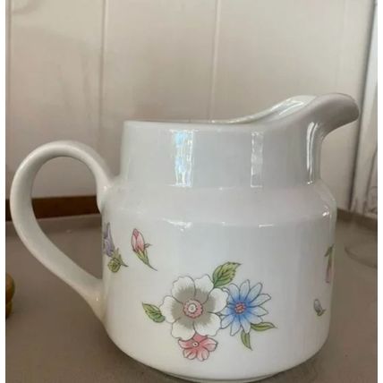 Vintage Floral Porcelain Pitcher by FTDA, Especially for you Pitcher, Japan