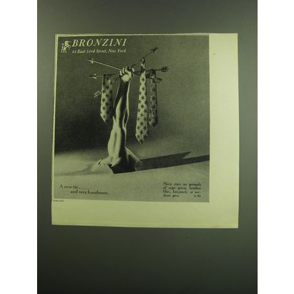 1949 Bronzini Ties Ad - Photo by John Rawlings - Navy stars on grounds of green