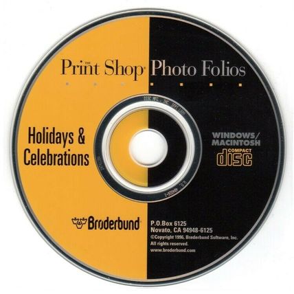 Print Shop Photo Folios: Holidays & Celebrations CD Win/Mac - NEW CD in SLEEVE