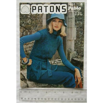 1977 Patons 1401 winter tunic, Pablo extra chunky