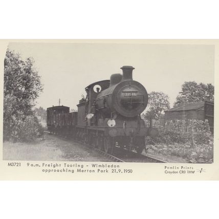 Freight Train Approaching Wimbledon Station Merton Park Postcard