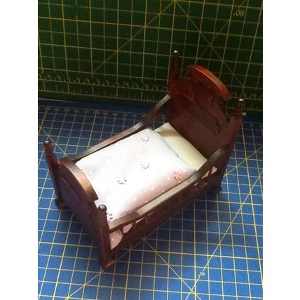 Mahogany Cot Bed 1:12th Dolls House Miniature