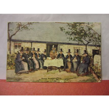 WELSH WOMEN AT TEA used postcard Dainty series 1906 pm #