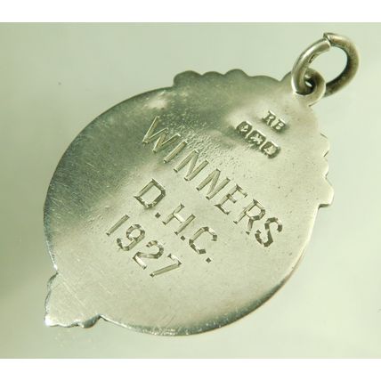 Vintage Solid Silver Watch Chain Fob Medal DHC Football Soccer Pictorial 1925