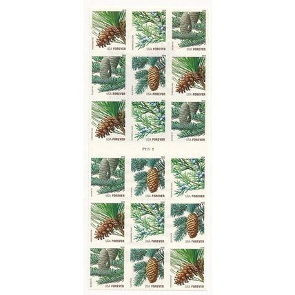 Holiday Evergreens Pane of 18 First Class Stamps Scott 4485b