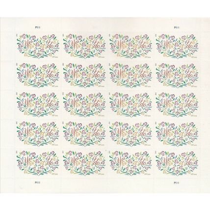 Yes, I Do - Full Sheet of 20 - 66 Cent - Wedding Stamps Scott 4765