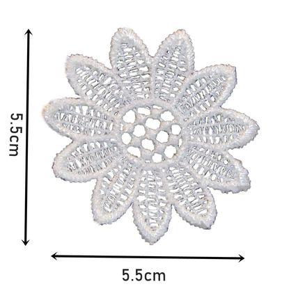 Flower Lace Sew On Decoration 5.5cm x 5.5cm Dress Making Badge Motif Patch P010