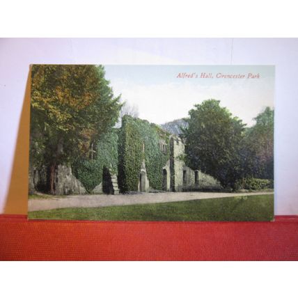 ALFRED'S HALL, CIRENCESTER PARK, GLOUCESTERSHIRE unused antique postcard =