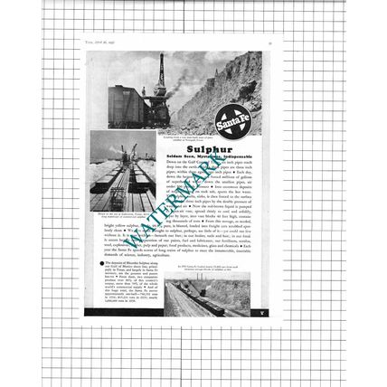 Newgulf Texas Sulphur Galveston Texas Sante Fe - 1937 Advert