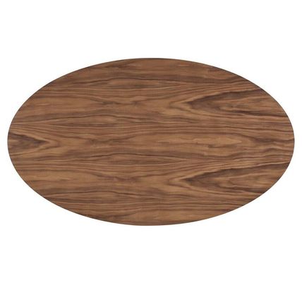 Mid-Century Modern 75” x 43.5” Oval Dining Conference Table Oak or Walnut