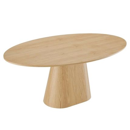 Mid-Century Modern 75” x 43.5” Oval Dining Conference Table Oak or Walnut