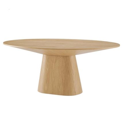 Mid-Century Modern 75” x 43.5” Oval Dining Conference Table Oak or Walnut
