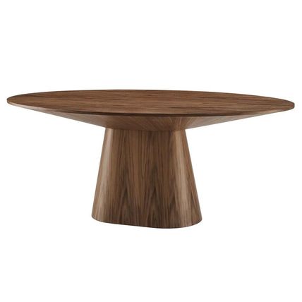 Mid-Century Modern 75” x 43.5” Oval Dining Conference Table Oak or Walnut