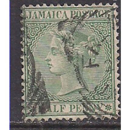 Jamaica 1883 - 97 QV 1/2d Green used SG 16a ( D992 )