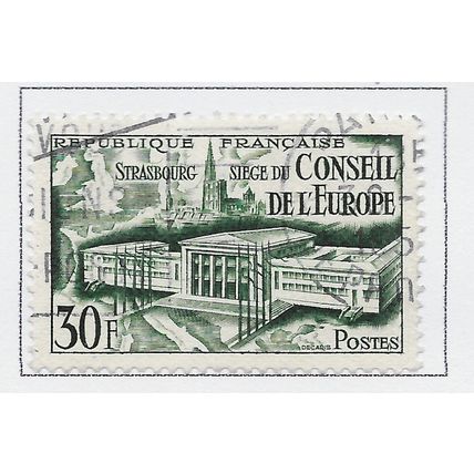 FRANCE 1952 USED COUNCIL OF EUROPE STRASBOURG BUILDING 30Fr