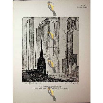 Trinity Spire, New York & Le Petit Brocanteur, Book Illustration (Print), 1930