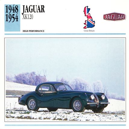 Collectors Club card. Classic Cars. Jaguar XK120