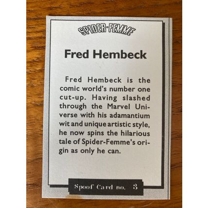 Spoof Comics base trading card # 3 Spider-Femme Hembeck (A) 1992 Personality