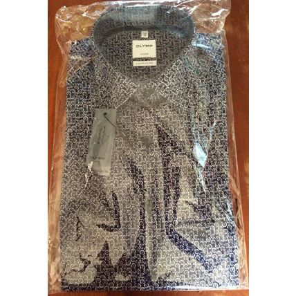 Olymp Luxor Men's S/S Shirt Business / Formal Shirt Blue 39 cm (M) 15 1/2"