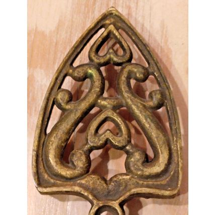 Vintage Wilton Cast Brass Trivet Scroll Hot Iron Base Stand Farmhouse Home