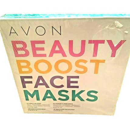 Avon Beauty Boost Face Masks 6 Single-Use Masks & 1 Super Booster Serum Sealed