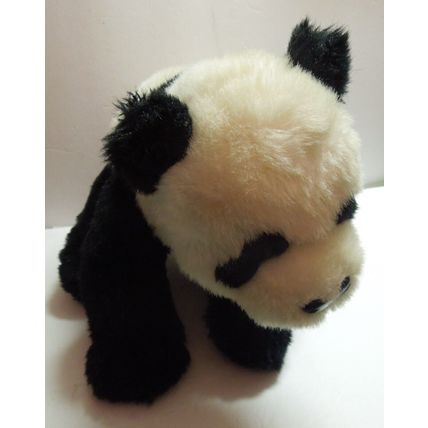 Vintage Gund Panda Bear 11" Plush Stuffed Animal Sitting Black Tail