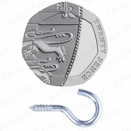 SMALL-LARGE STRONG CUP HOOKS 19/22/25/32/40/50/55mm Silver Zinc Hanging Mug Peg