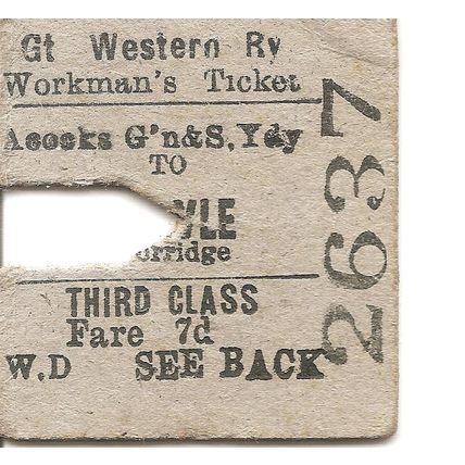 G.W.R. Edmondson Ticket - Acock's Green & South Yardley to Knowle & Dorridge