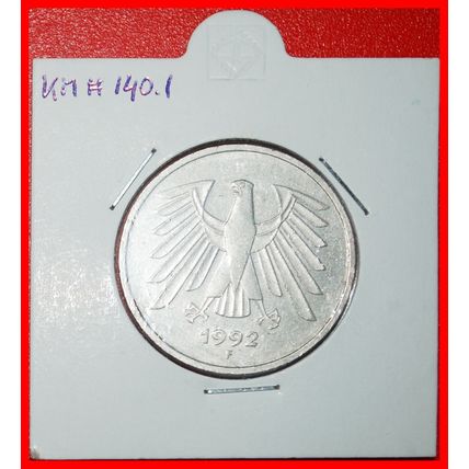 Ⰶ EAGLE 1975-2001:GERMANY★5 MARKS 1992F! BADEN-WUERTTEMBERG★LOW START★NO RESERVE