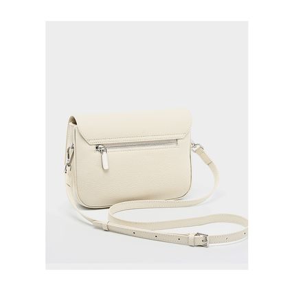 Genuine Leather Women Square Crossbody Shoulder Purse Flap Satchel Handbag White