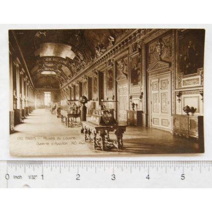 vintage postcard The Louvre, Paris - Apollo Gallery