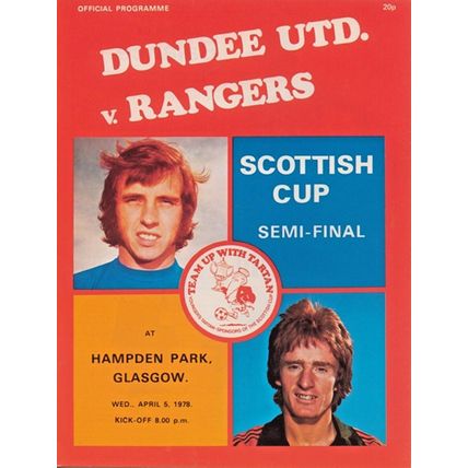 DUNDEE UNITED v RANGERS SCOTTISH CUP SEMI- FINAL 1978
