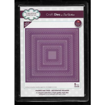 Creative Expressions. Decorative Squares Die Set. Die Cutting Cardmaking Crafts