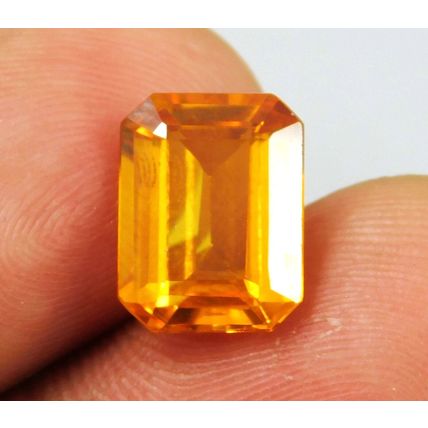 6.75 Ct Natural Emerald Shape Yellow Citrine Brazilian Loose Gemstone