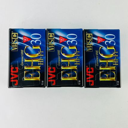 JVC TC-30 EHG Hi-Fi 30-Minute VHS-C Blank Tapes (3-Pack) Extra High Grade NEW