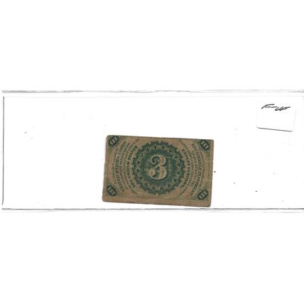 US 3 Cent Fractional Currency F/VF