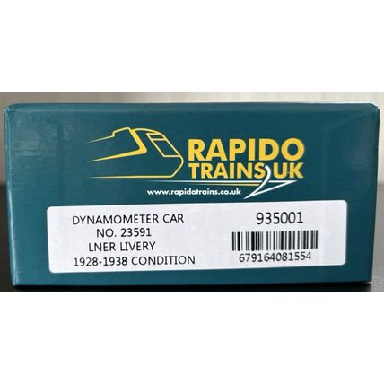 Rapido Trains 935001 00 Gauge LNER Dynamometer Car 23591 LNER (1928-1938) Lights