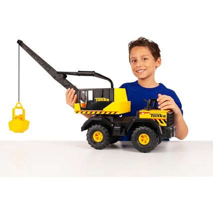 Tonka Steel Classics Mighty Crane - Made with Steel & Sturdy Plastic, Yellow Toy