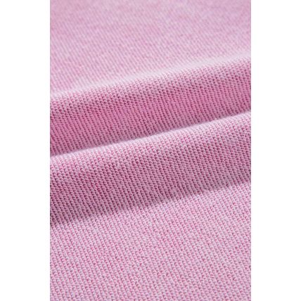 Pink Waffle Knit Patchwork Exposed Seam Raglan Sweatshirt