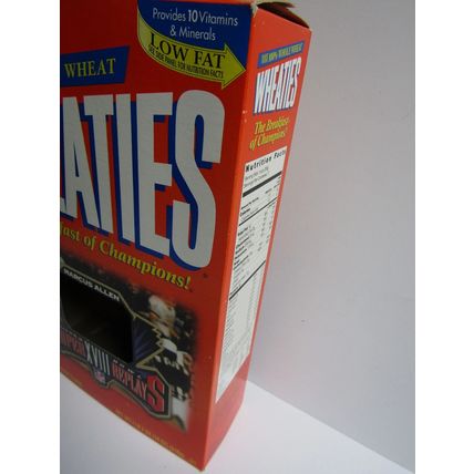 General Mills 1996 Cereal Box Wheaties Super Bowl Super Replays Marcus Allen NFL