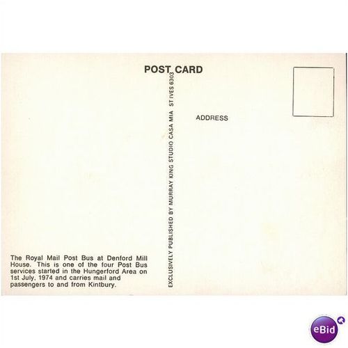 GB Postcard - Postbus - at Denford Mill - Hungerford
