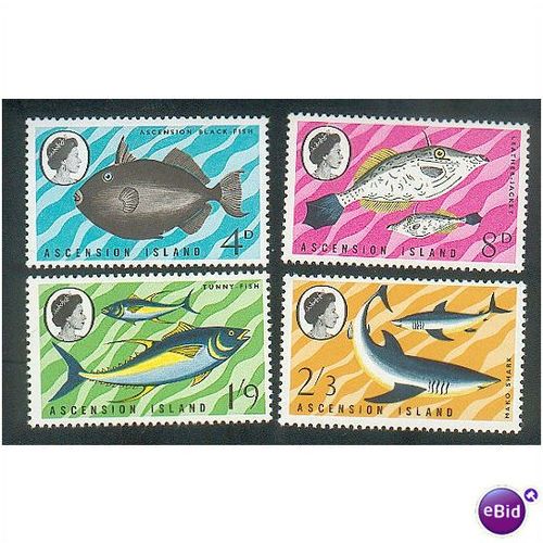 Ascension 1968 Fish set SG113-116 MNH / unmounted mint